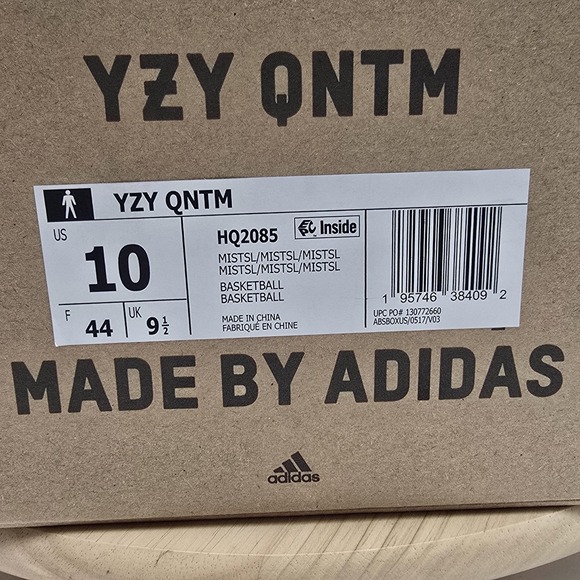 Adidas Yeezy QNTM Shoes Mens Size 10 Gray Mist Slate HQ2085 Basketball Sneaker main image 5